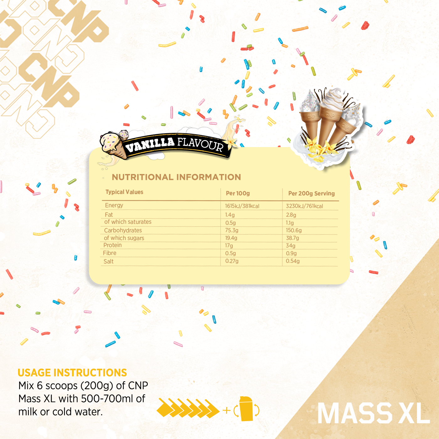 Mass XL - 4,8 kg - Vainilla