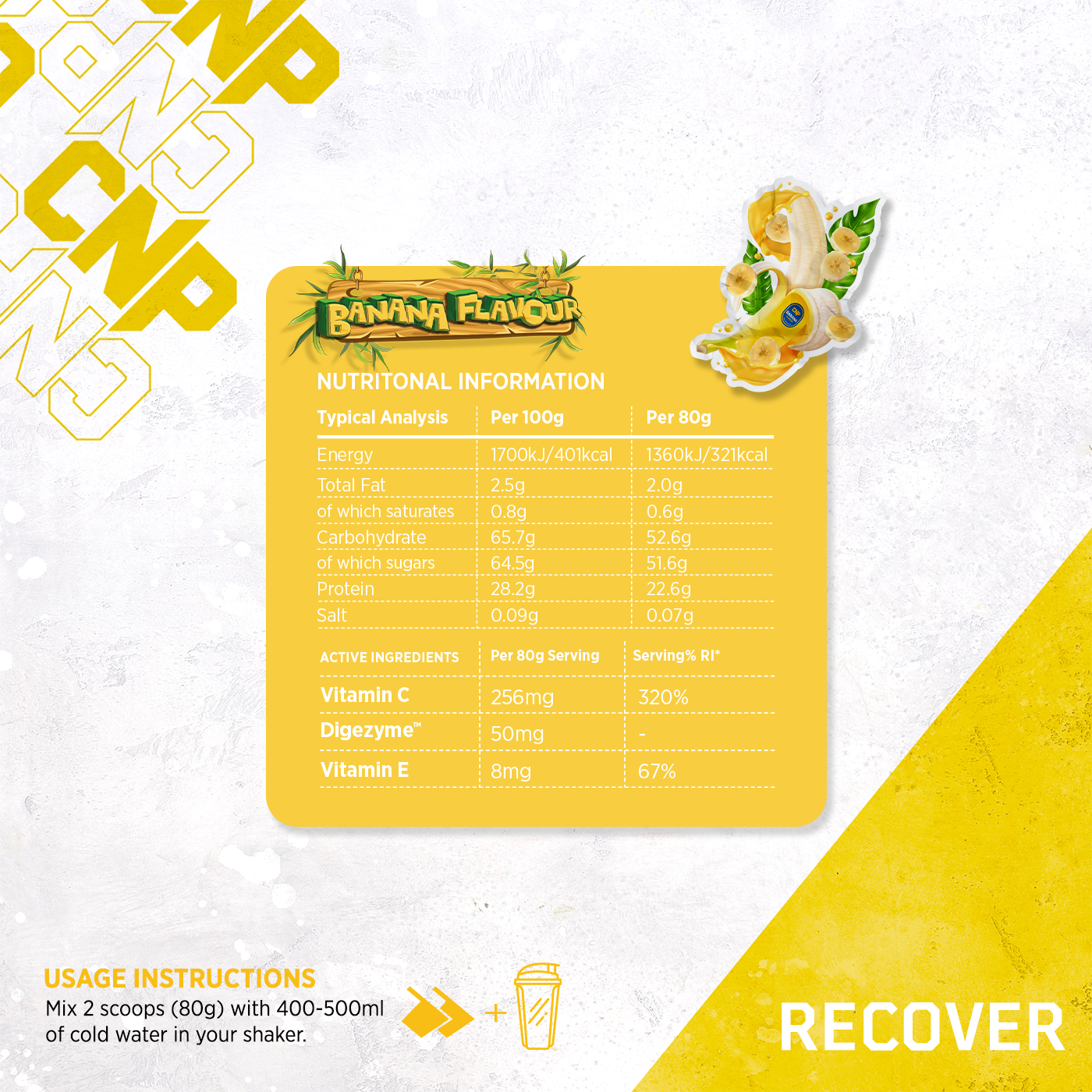 Recover 1,28kg - 16 Portionen - Banane