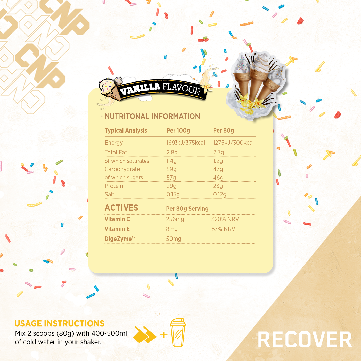 Recover Shake & Take - 24 Servings - Vanilla