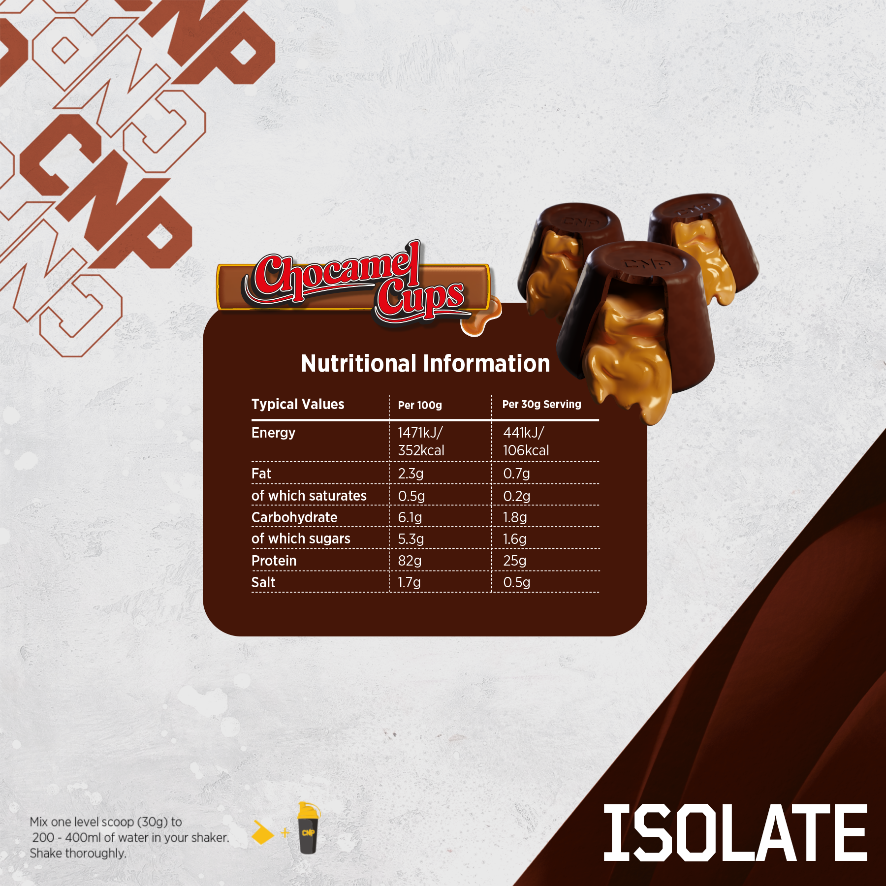 Whey Isolat - Chocamel Cups - 1,8kg