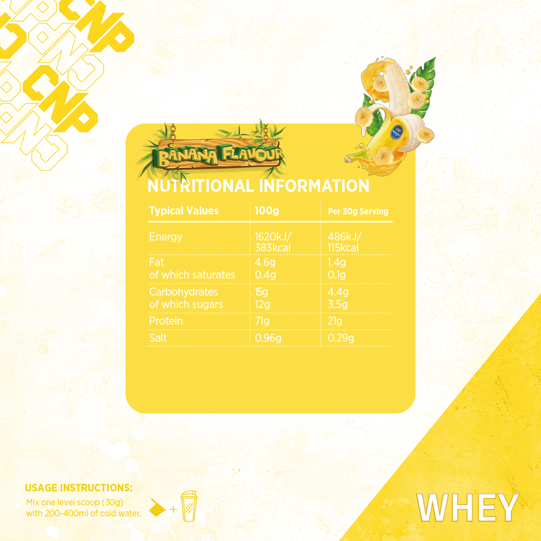 Whey - Banane - 900g 30 Portionen