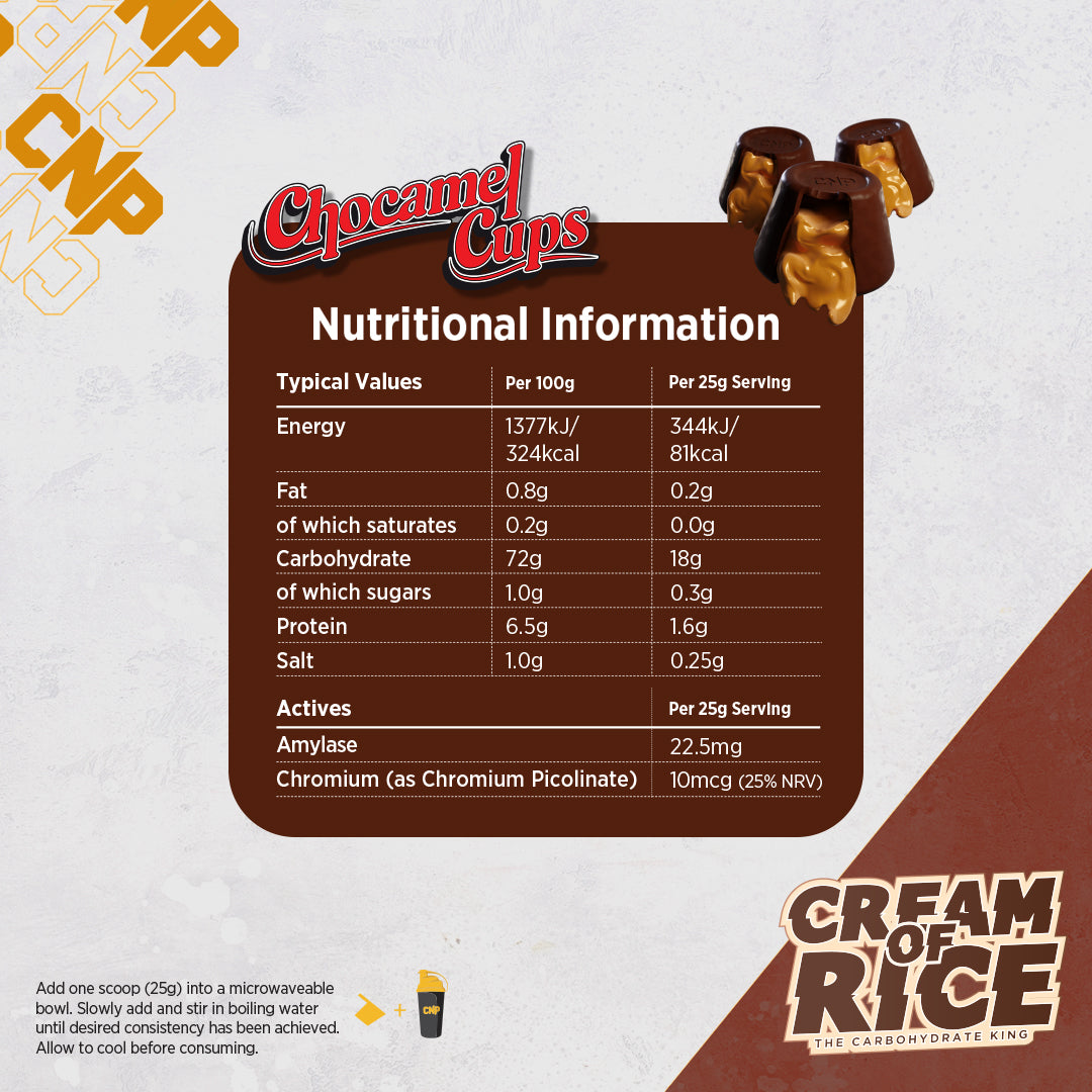CNP Cream Of Rice 2kg (Chocamel Cups)