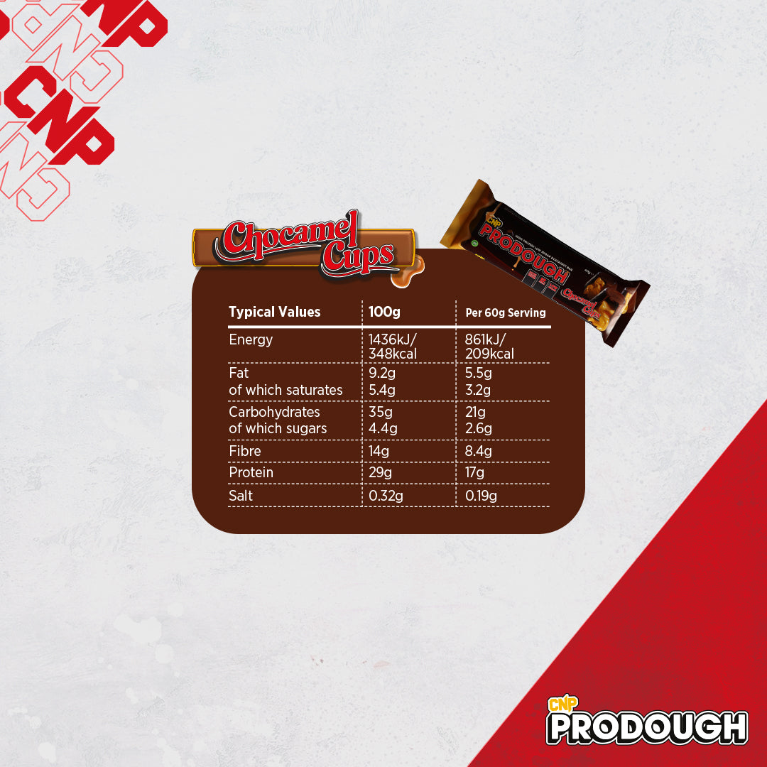 ProDough Dough Bars Box - 12 x 60g CHOCAMEL CUPS