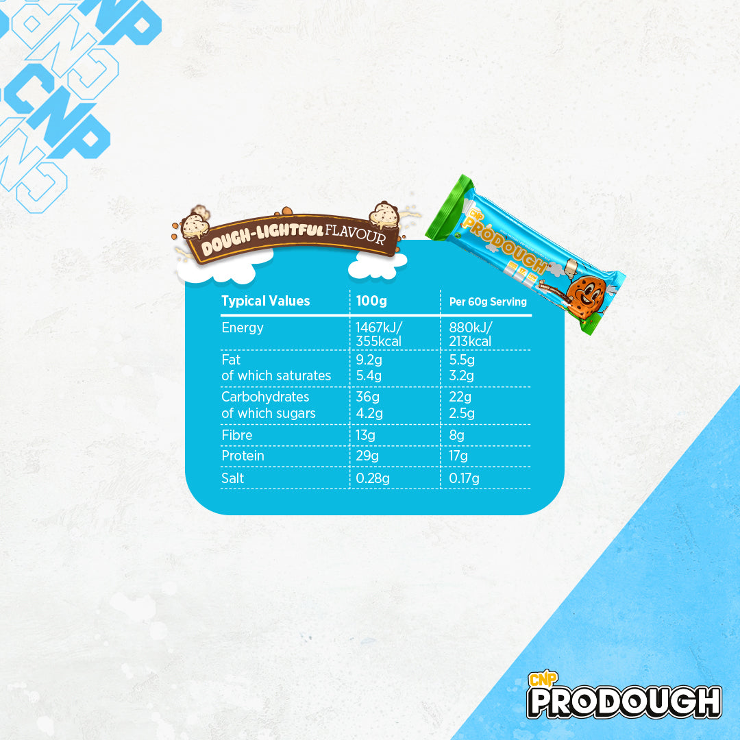 ProDough Dough Bars Box - 12 x 60g DOUGH-LIGHTFUL