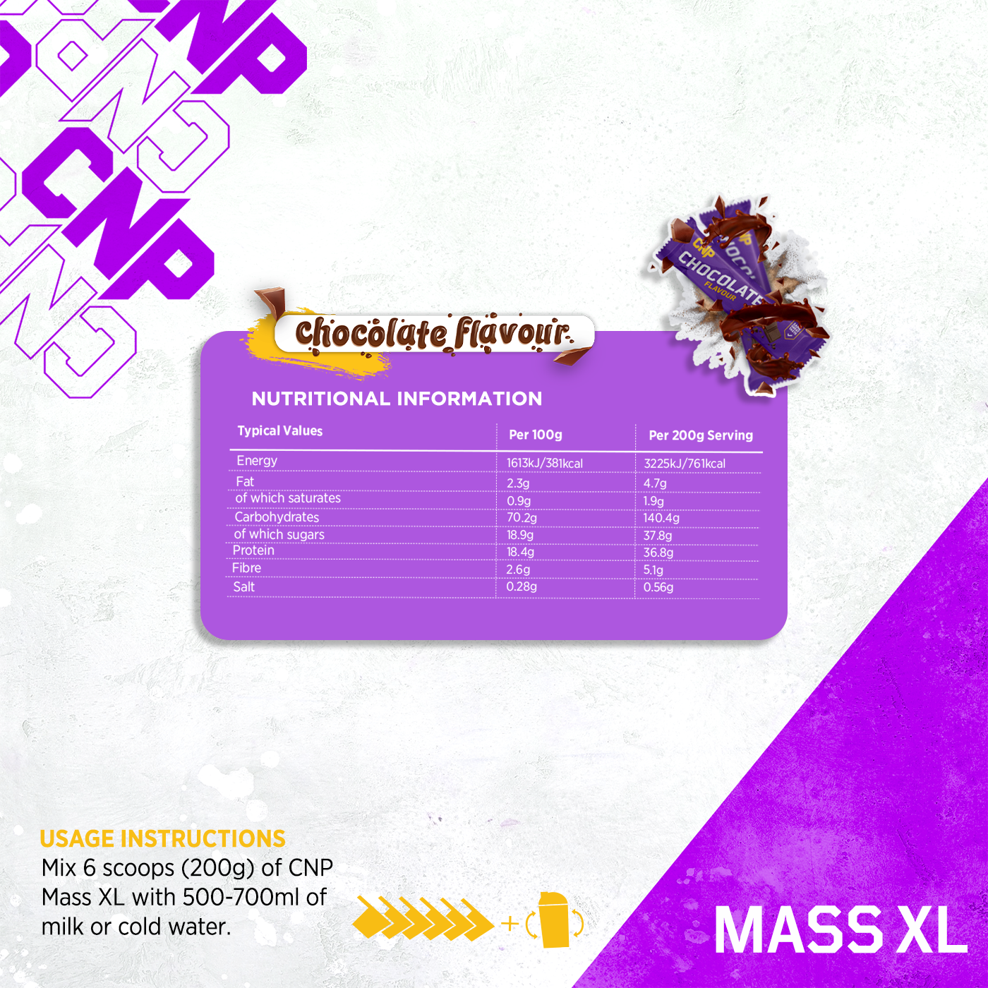 Masse XL - 4,8kg - Schokolade 