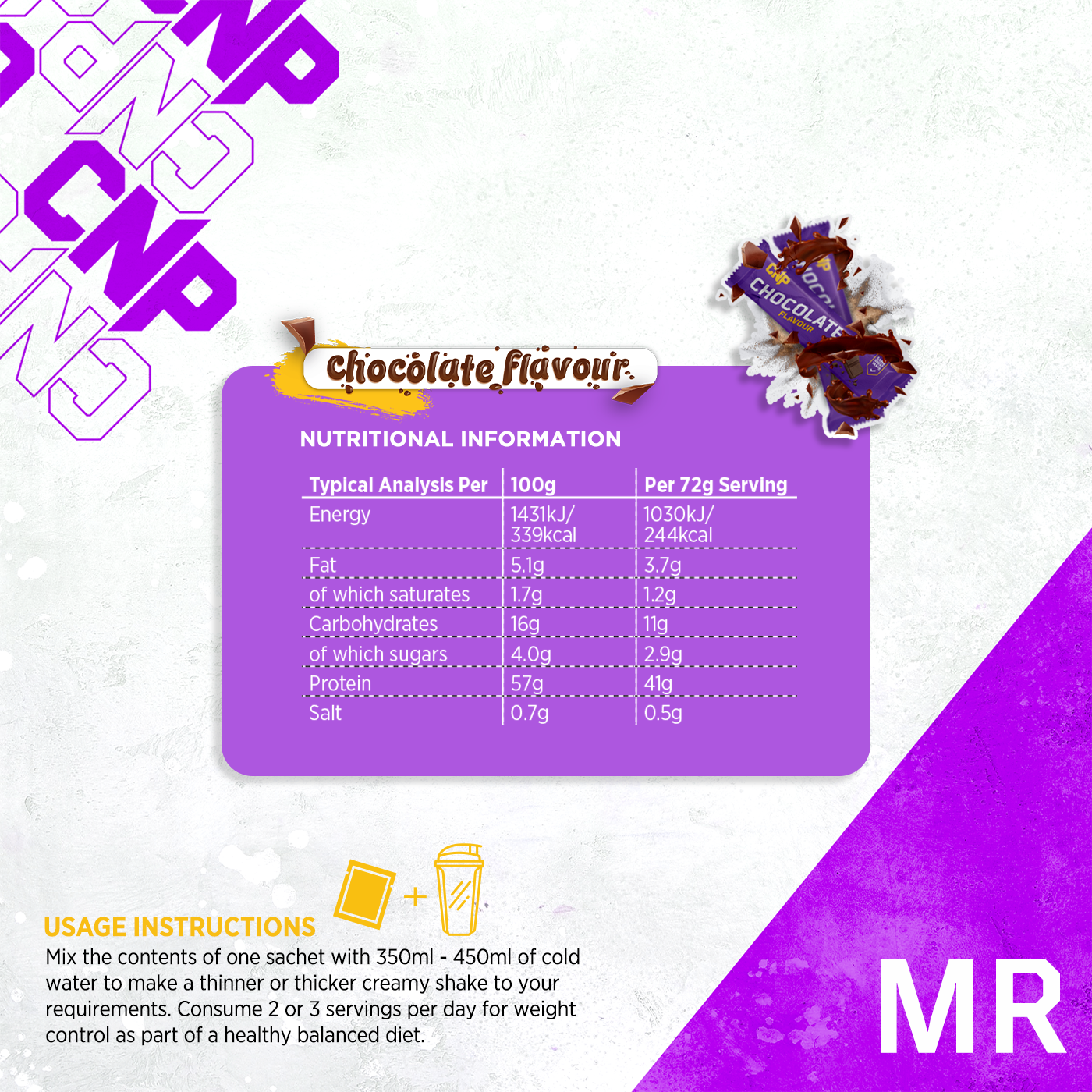 CNP Pro MR 20x72g Sachets (Chocolate)