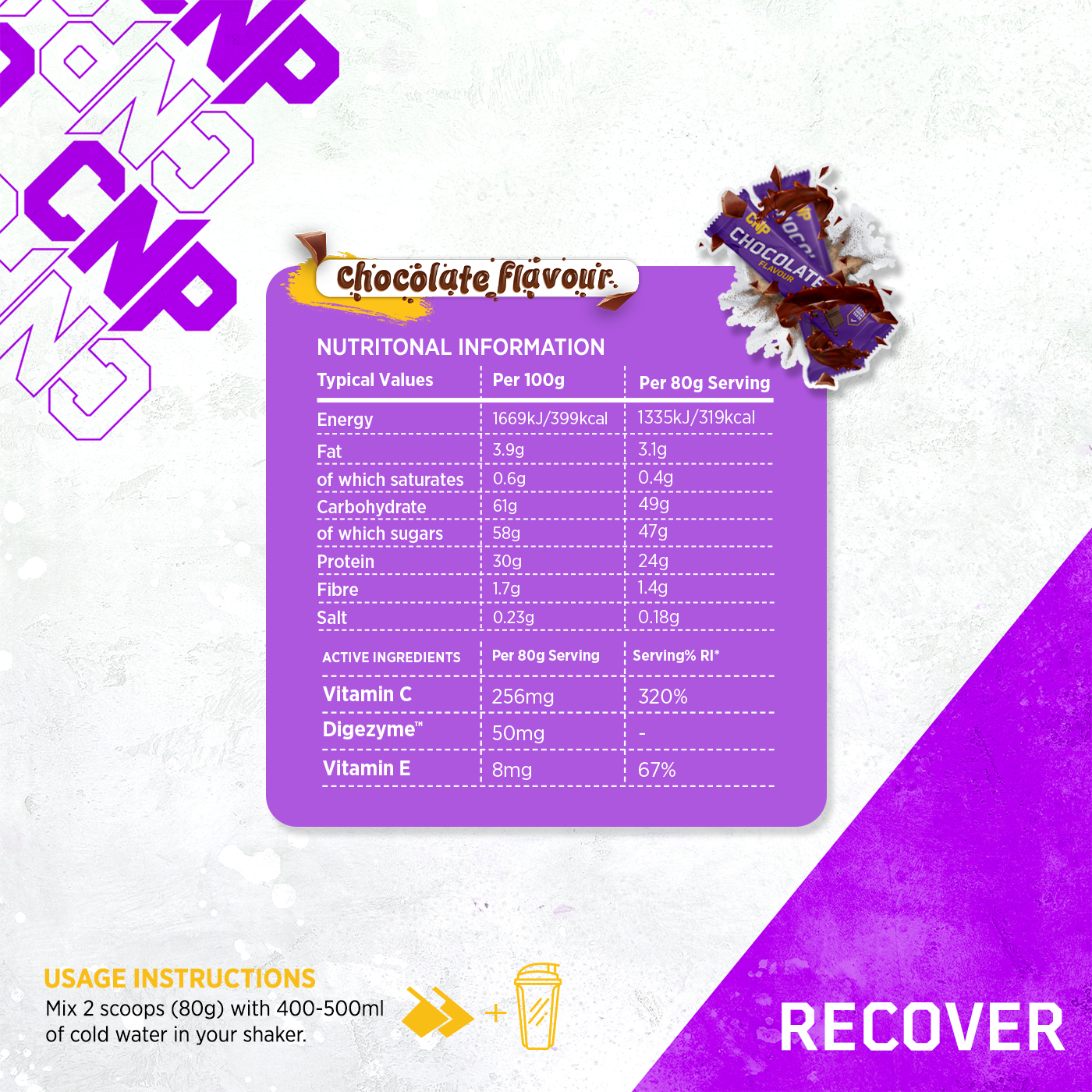 Recover Shake & Take - 1 Serving - Chocolate
