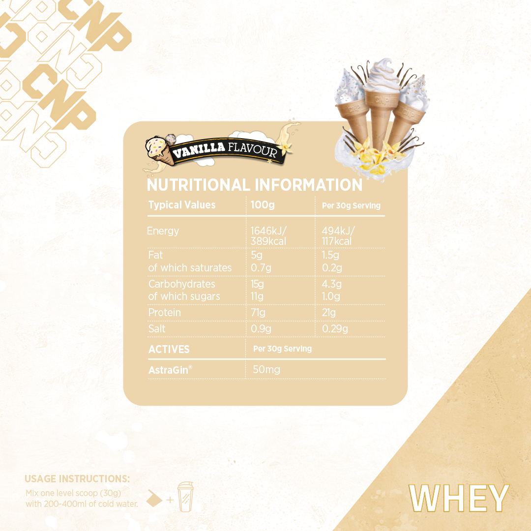 Whey - Vanille - 900g 30 Portionen