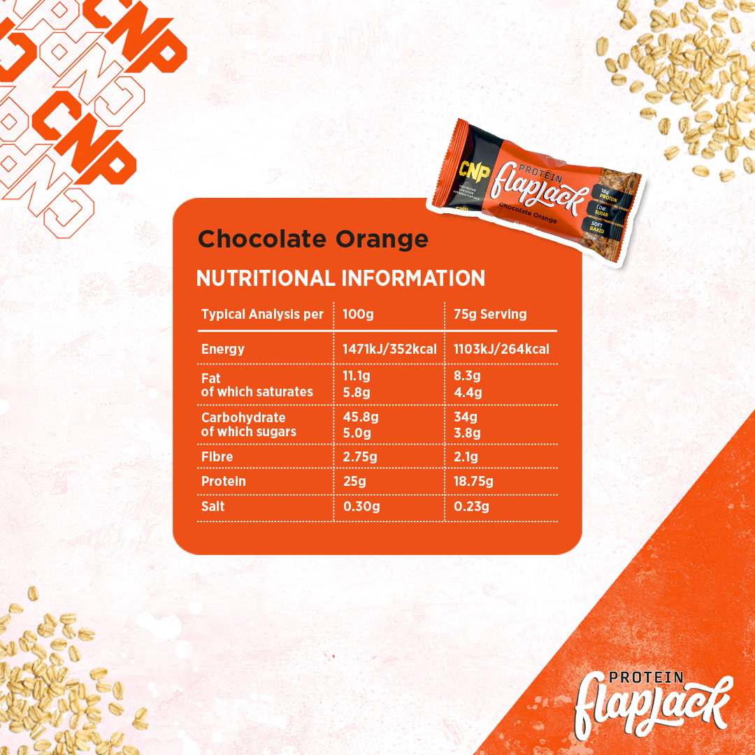 CNP Protein Flapjacks 12x75g (Chocolate Orange)