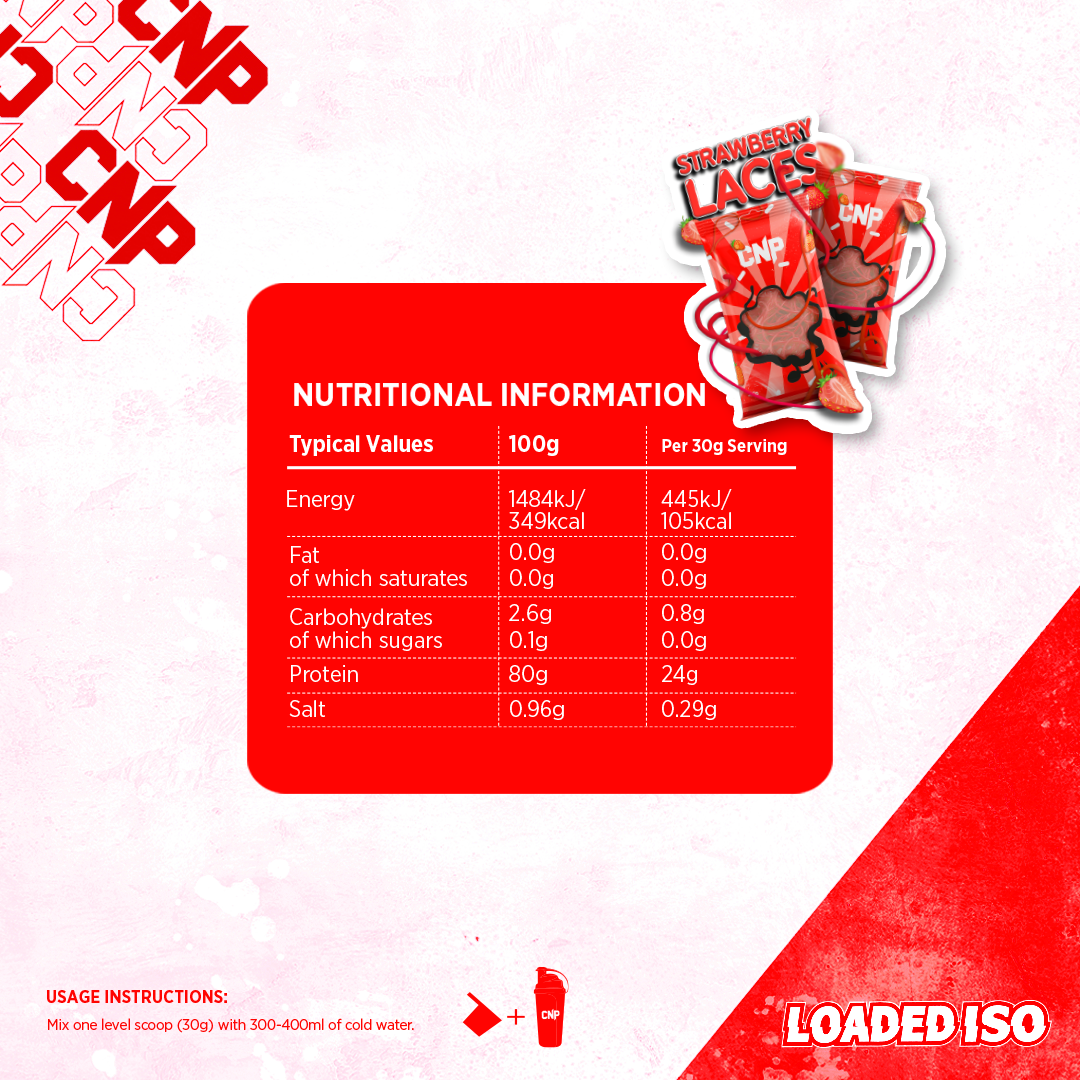 Loaded Iso 1.8kg - 60 Servings - Strawberry Laces