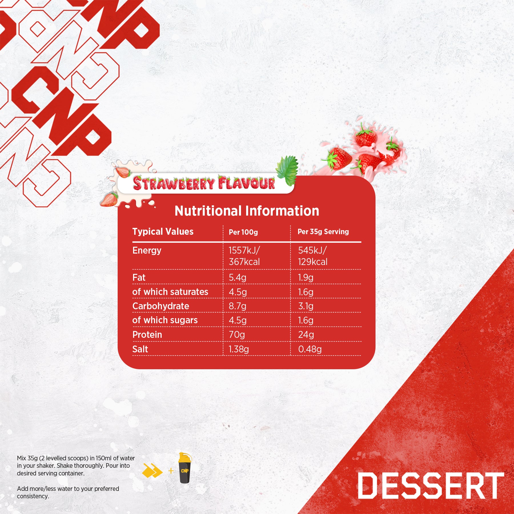 Dessert 350g - 10 Servings - Strawberry