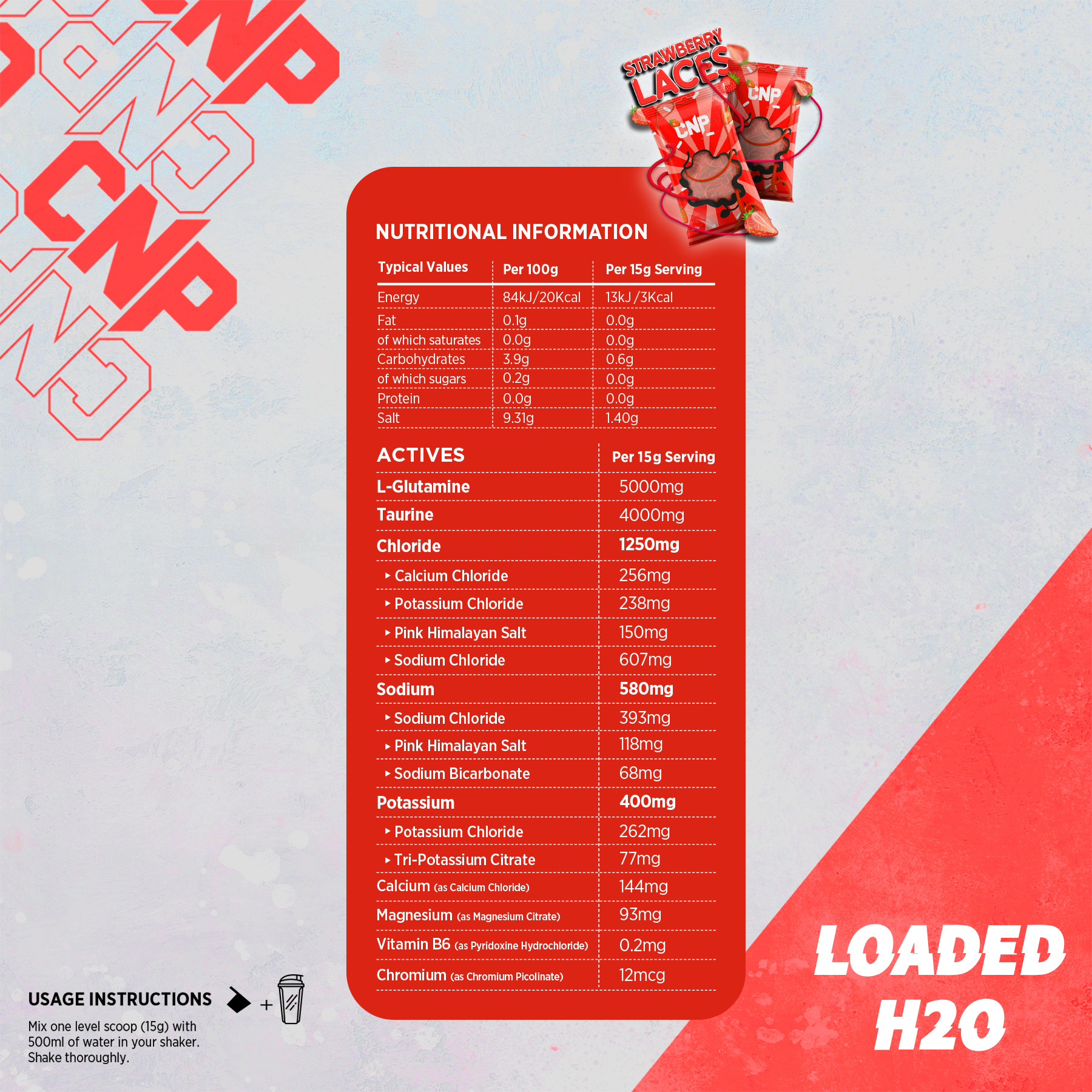 Loaded H2O 300G - Cordones de fresa